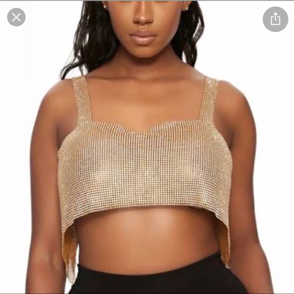 NWT sexy cropped top with rhinestones